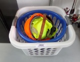 Hard Hat, Laundry Baskets, & Yellow Vest