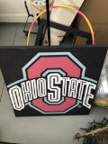 Ohio State Canvas, Lamp, & Clothes Pin Wall Art