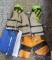 (2) Pairs Scuba Flippers & Assorted Life Jackets - B