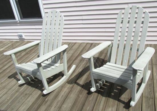 Pair Of Wood Adirondack Rockers - O