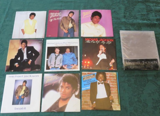 (9) Michael Jackson Rare Red Vinyl 45's - FR