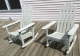 Pair Of Wood Adirondack Rockers - O