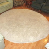 White Round Shag Area Rug - LR