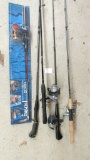 (4) Fishing Poles, Assorted Reels, & Fishing Rod - B