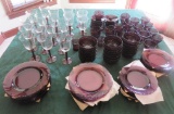 142-Piece Bormioli Rocco Duralex Amethyst Purple Swirl Serving Set - FR