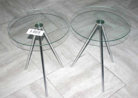 Pair Of Glass Side Tables