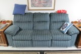 Blue Reclining Sofa
