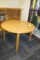 (2) Round Blonde Wood Tables - L
