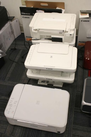 (6) White Canon Printers - S