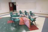 (7) Classroom Desks & A Paper Cutter - C18