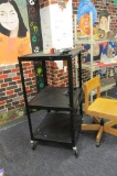 Plastic Shelf, Office Chair, & Rolling Cart - C20
