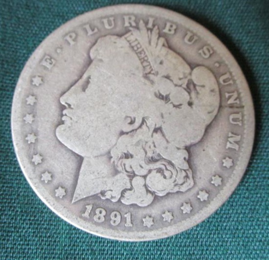 1891-O Morgan Silver Dollar - M
