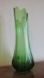 Large Green Glass Vase -