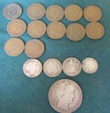Silver Barber Half Dollar, Barber Dimes, Seated Liberty Dimes & Indian Head Pennies - M