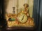United Gold Tone Clock With Wood Base - FF-3