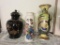 Handpainted Ceramic Ginger Jar & (2) Vases - FF-3