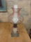 Electric Hurricane Lamp With Pink Depression Glass - SF-4