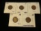 (5) Indian Head Cents/Pennies 1895 - 1905 - S