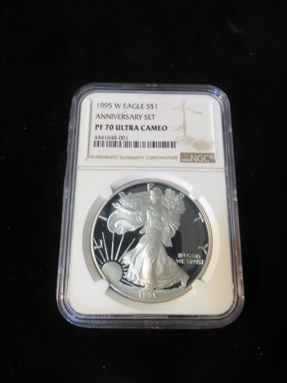 1995 W Eagle Silver Out Of Anniversary Set - S