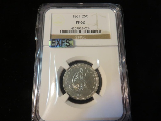 1861 Proof Seated Quarter - S
