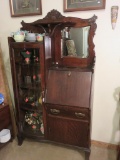 Antique Dark Wood Secretary Desk  - FF-3