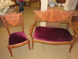 Matching Antique Settee & Chair - FF-7