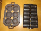 (2) Cast Iron Cornbread Pans - SF-5