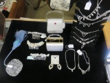 Costume Rhinestone Necklaces, Hair Clips, Purses, Earrings, & Crystal Atomizer - FF-B