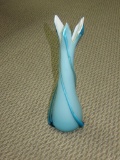 Blue Swirl Art Glass Bud Vase - FF-D