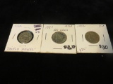 (3) Nickels - 1882, 1883, 1906 - S