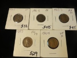 (5) Lincoln Head S Cents/Pennies 1915 - 1921 - S