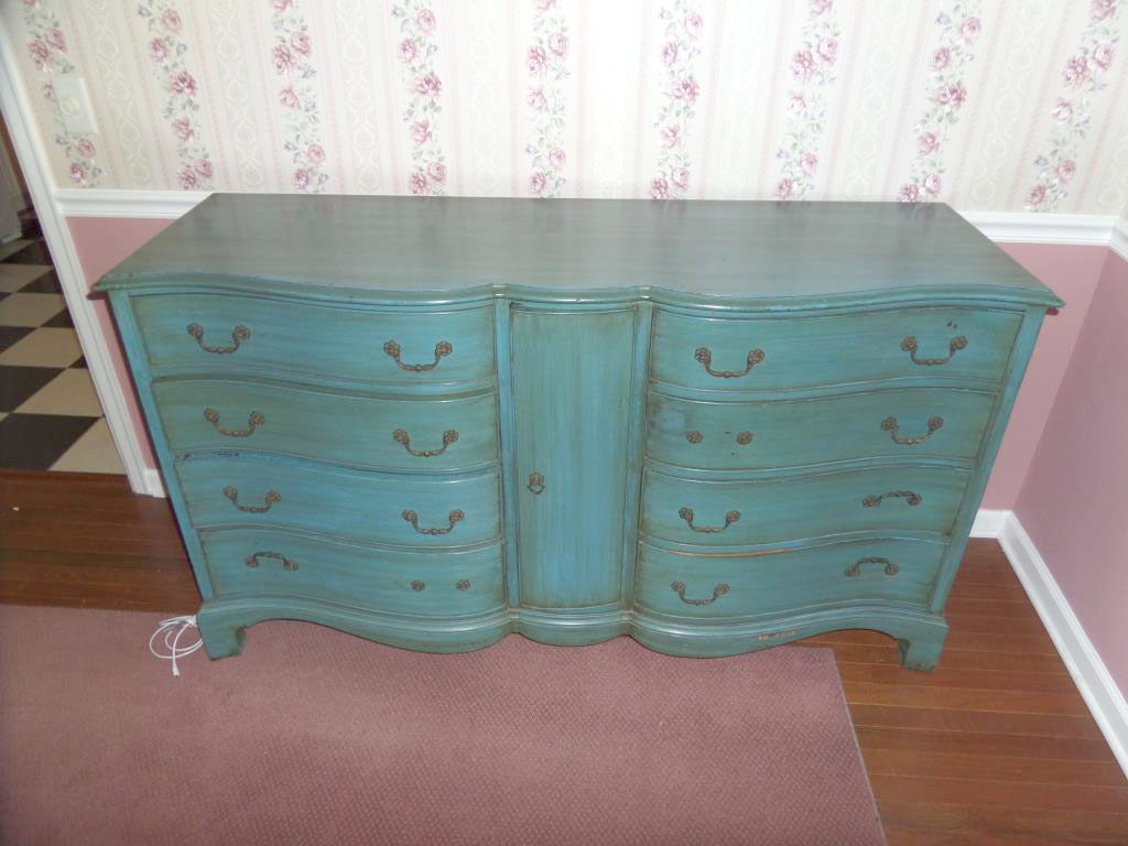 Teal Blue Antique Dresser M Art Antiques Collectibles