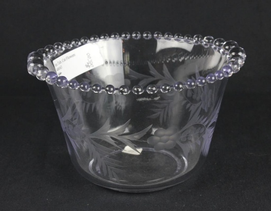 Imperial Glass Candlewick Wheel Cut Ice Bucket  - W