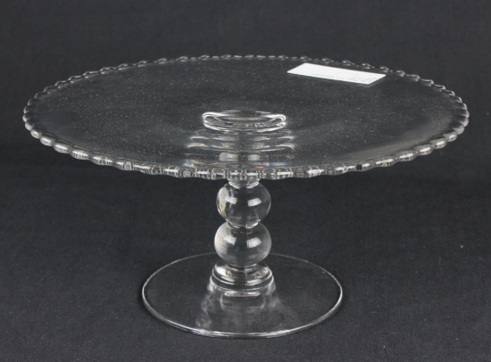 Imperial Glass Candlewick Tall Footed Cake Stand  - W