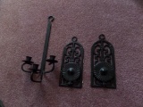 Pair Of Wall Sconces & Metal Candlestick Holder  - M