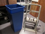 (2) Blue Recycling Bins & Hose Reel - W