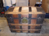 Antique 1800s Victorian Wood Steamer Trunk  - C