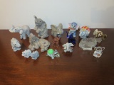 (16) Elephant Figurines - W