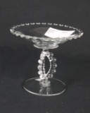 Imperial Glass Candlewick Three-Beaded Stemmed Compote  - W