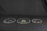 (3) Imperial Glass Candlewick Star Pattern Plates  - W
