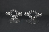 (2) Imperial Glass Candlewick Duel Candle Holders  - W