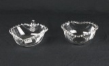 (2) Imperial Glass Heart Shaped Bowls  - W