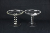 (2)Imperial Glass Candlewick Cupped Compote  - W