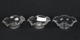 (3) Imperial Glass Candlewick Ruffled Candleholders  - W