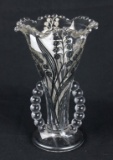 Imperial Glass Candlewick Sterling Overlay Vase  - W