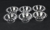 (6) Imperial Glass Candlewick Large Salt Dips With Spoons  - W