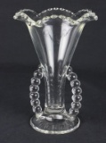 Imperial Glass Candlewick Two Handled Rolled Top Vase  - W