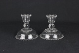 (2) Imperial Glass Candlewick Candleholders  - W