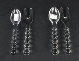 (2) Imperial Glass Candlewick Spoons & Fork Sets  - W
