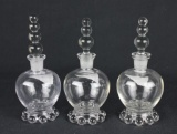 (3) Imperial Glass Candlewick Perfume Bottles From Boudoir Set  - W